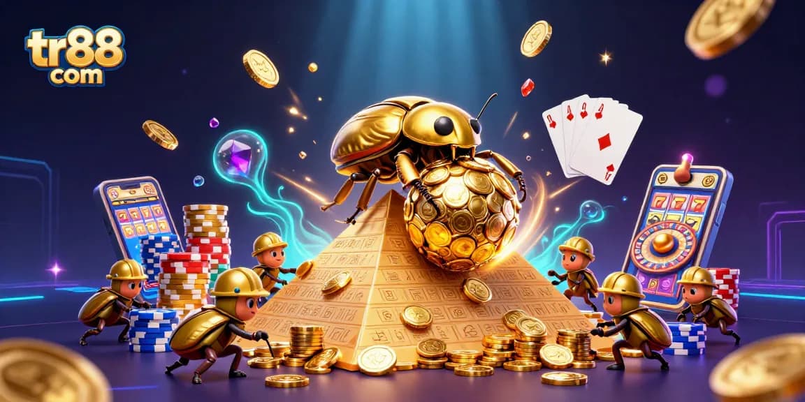 Spin the reels at tr88 com with golden coin treasure and vibrant casino action elements.