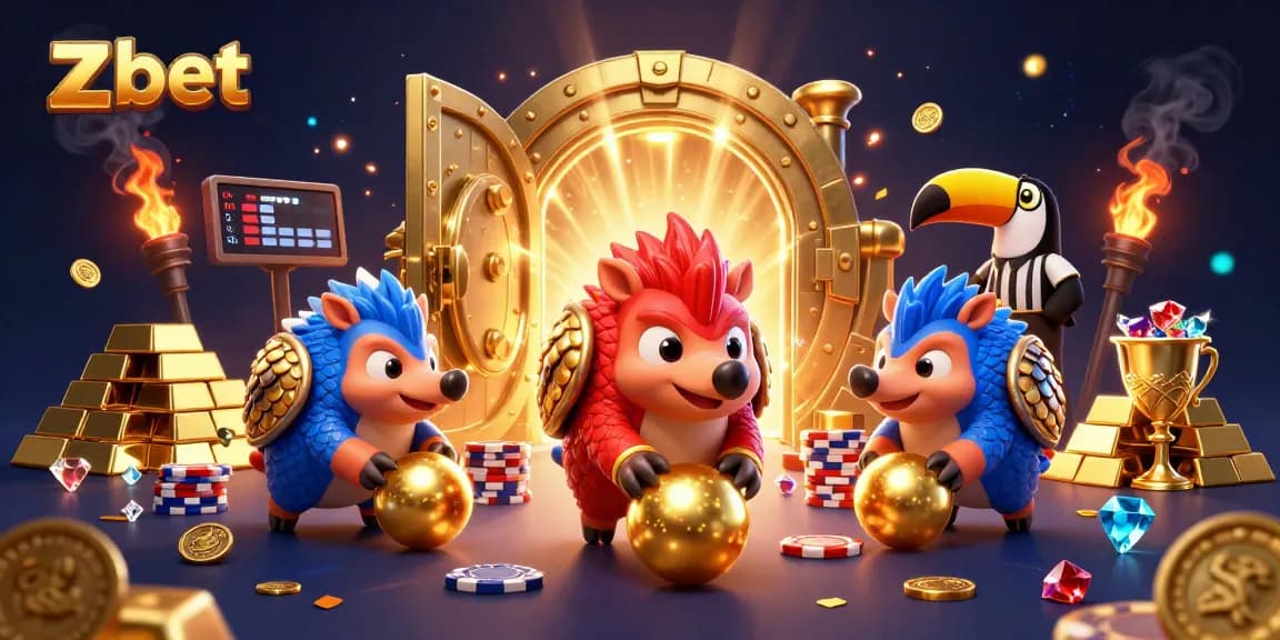 Experience thrilling zbet action with pangolins bowling over poker chips in a vibrant casino scene.