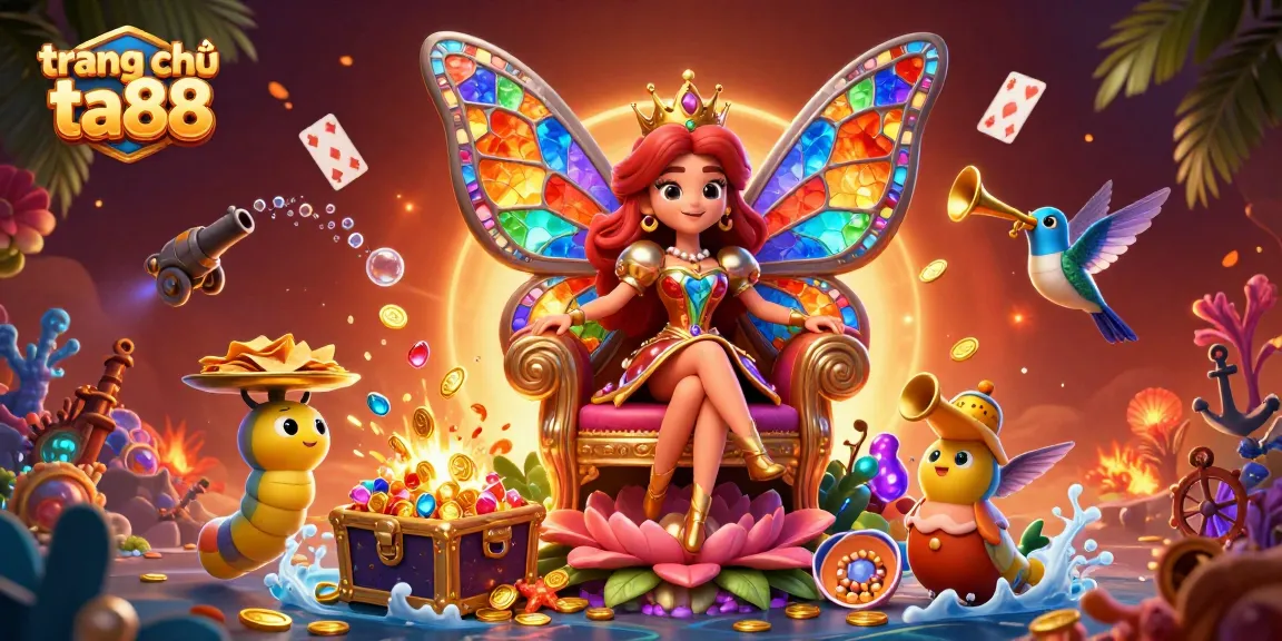 Enhance your gameplay with trang chủ ta88's vibrant casino scene featuring gold coins and a queen.
