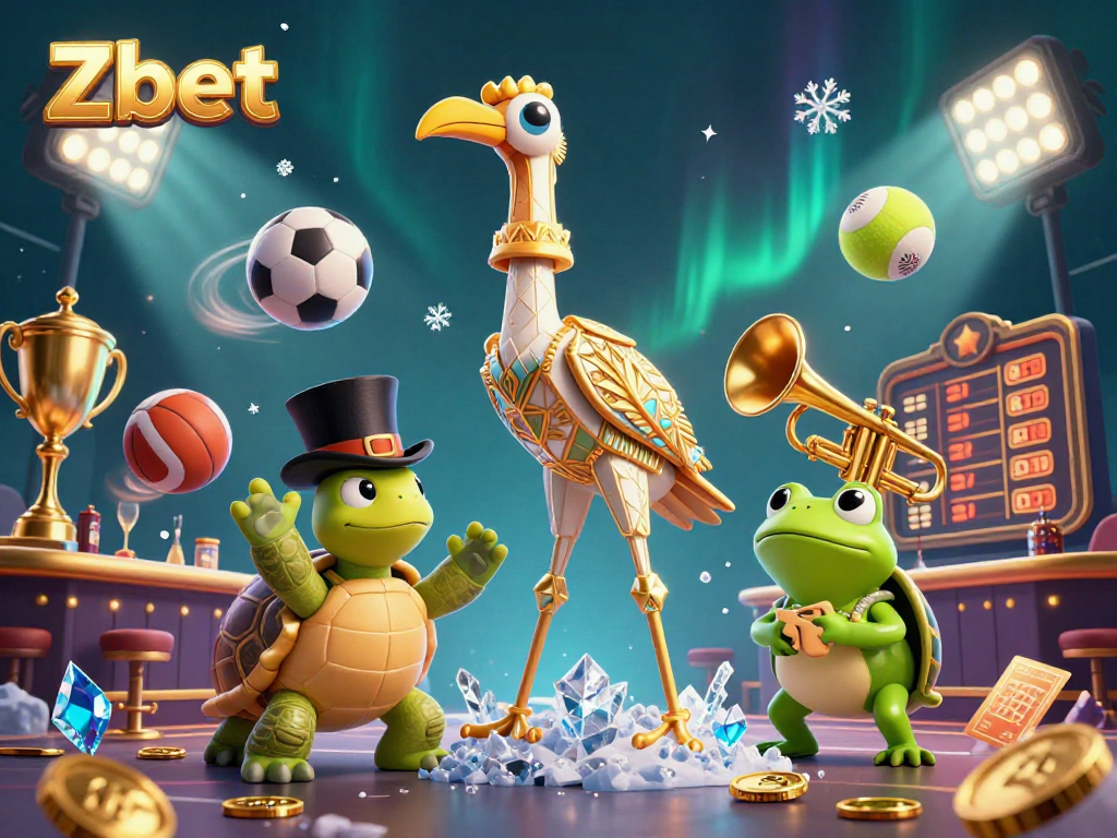 Experience the excitement of Zbet with a lively speakeasy scene featuring unique characters and dynamic sports elements.