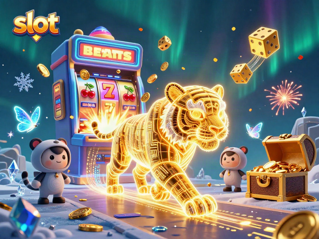Experience thrilling slot adventures with vibrant neon elements and jackpot excitement in this 3D casino illustration.