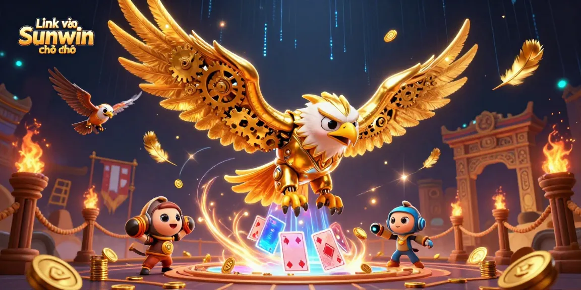 Experience thrilling gameplay with Link vào Sunwin chính thức as a majestic golden eagle soars through holographic cards.