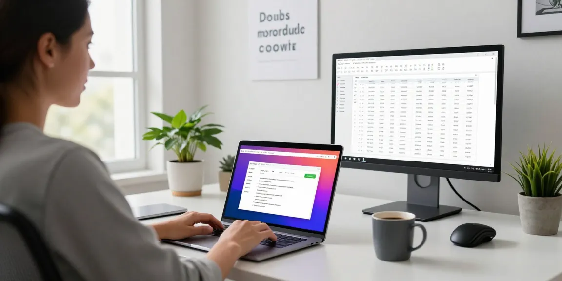 WPS Download on a modern home office laptop, showcasing productivity tools in a bright workspace