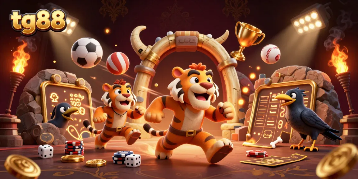 Experience thrilling gaming action at tg88 with casino-themed visuals and sports elements.