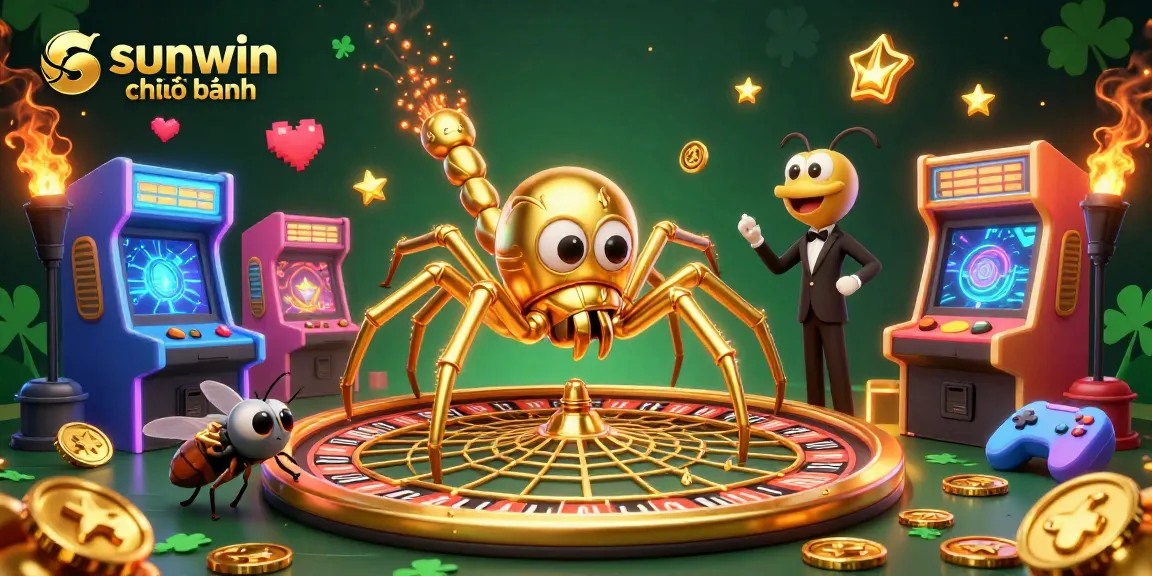 Engage with exhilarating games at sunwin chính hãng, spinning a roulette web and colorful arcade machines.