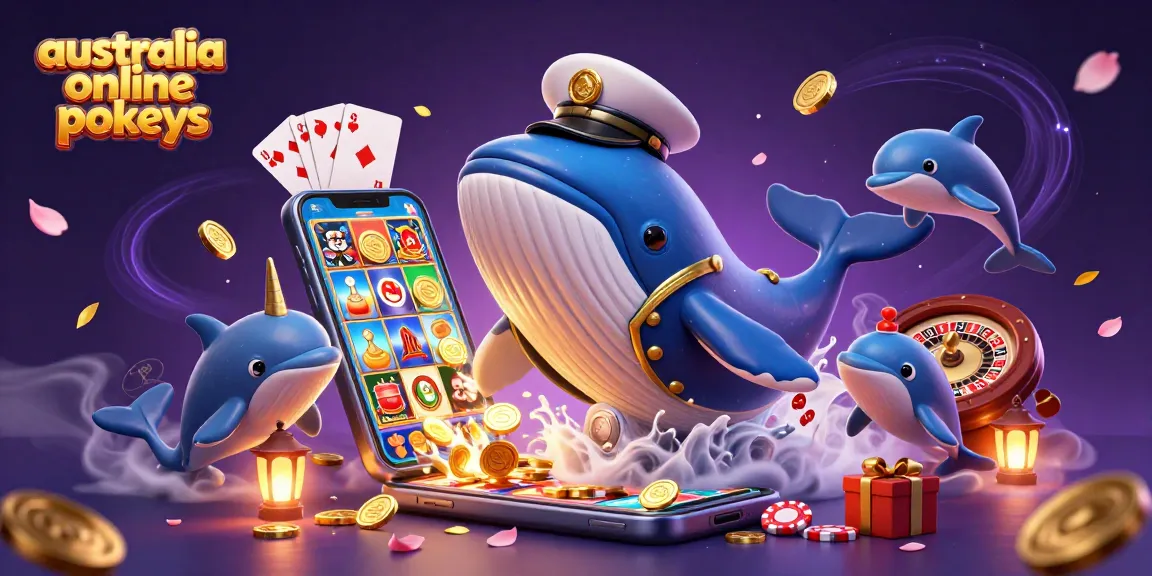 Experience the excitement of australia online pokies with playful dolphins and a whale chef in a vibrant 3D scene