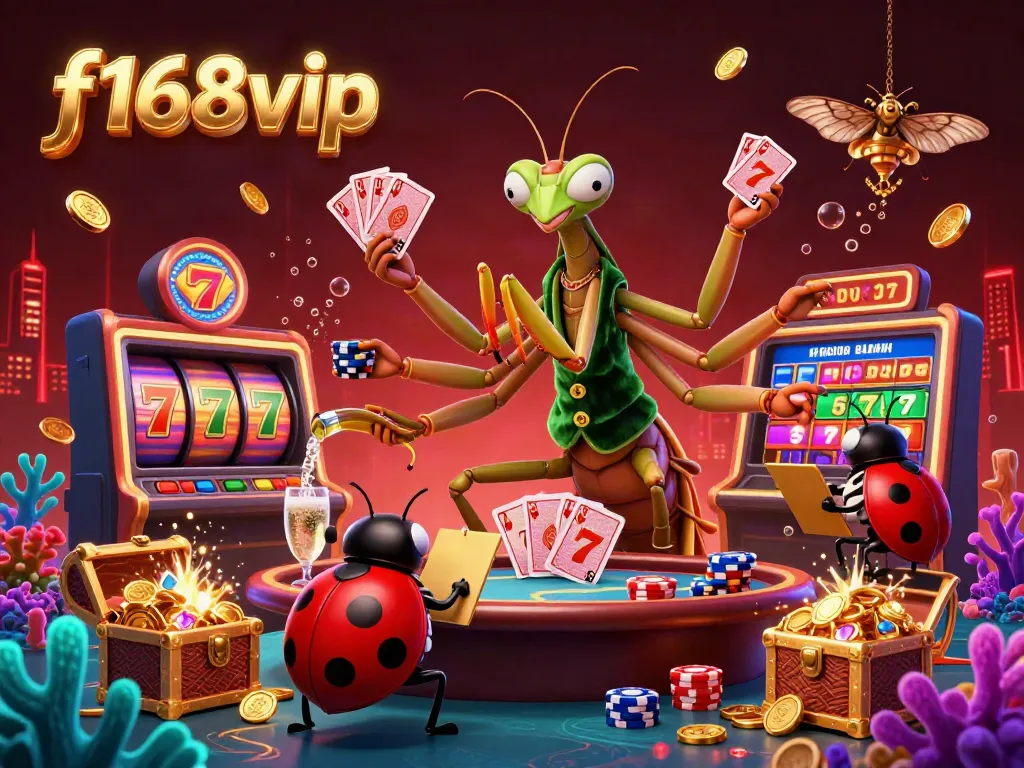 Engage with the f168vip casino experience featuring dynamic characters and colorful elements.