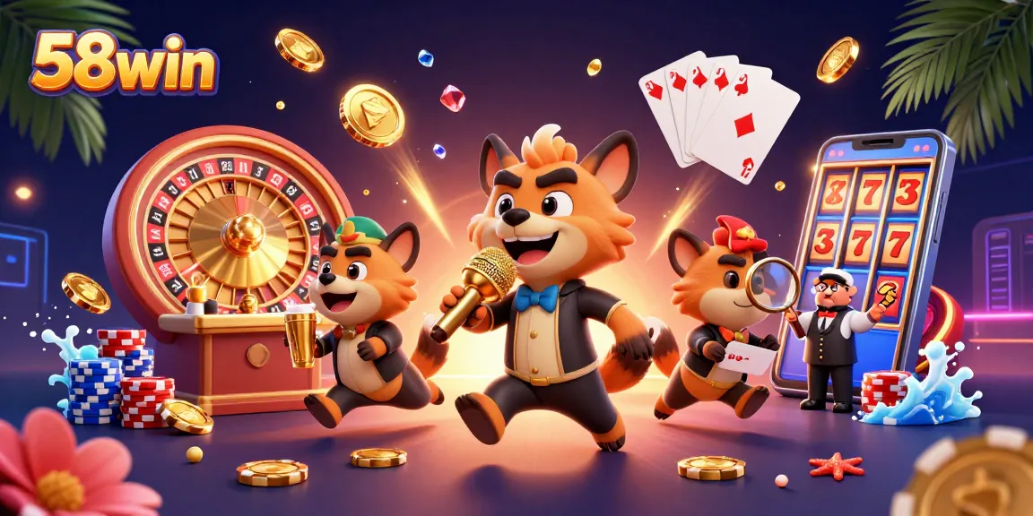 Experience the excitement of 58win with hyenas, sparkling gems, and dynamic casino action.