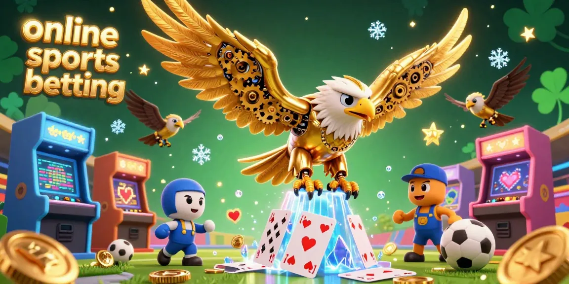 Experience online sports betting action with a dynamic scene showcasing a cybernetic eagle and betting elements.