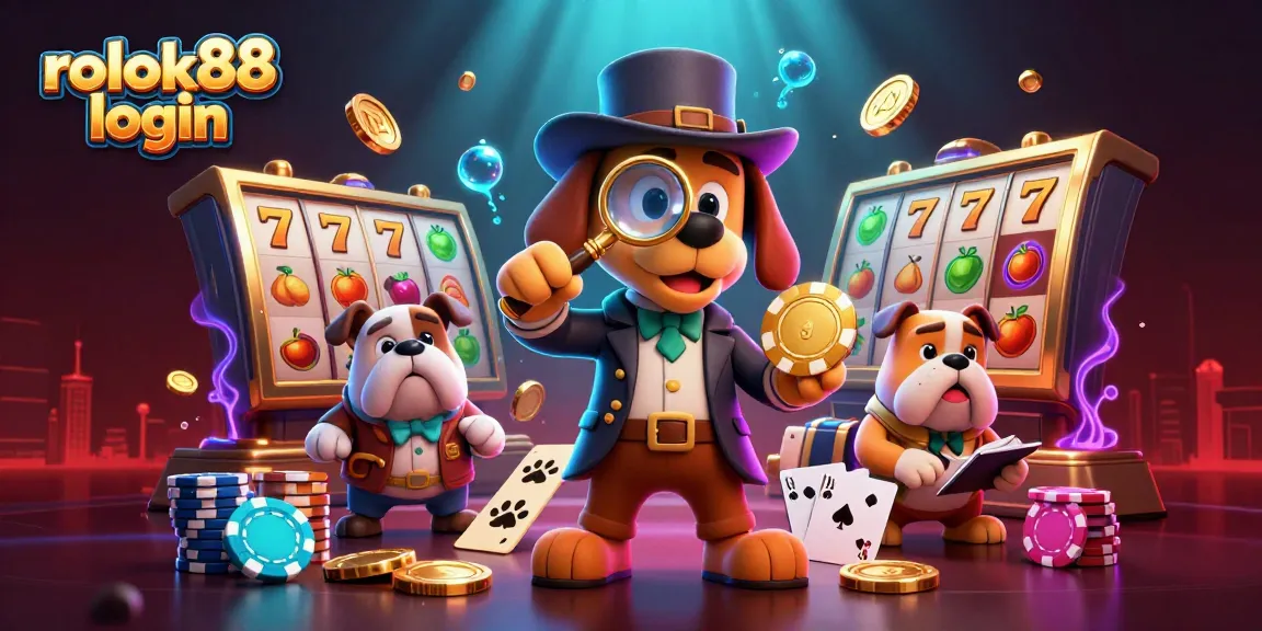 Engage with rokok88 login for exciting casino experiences featuring animated characters in a vibrant scene.