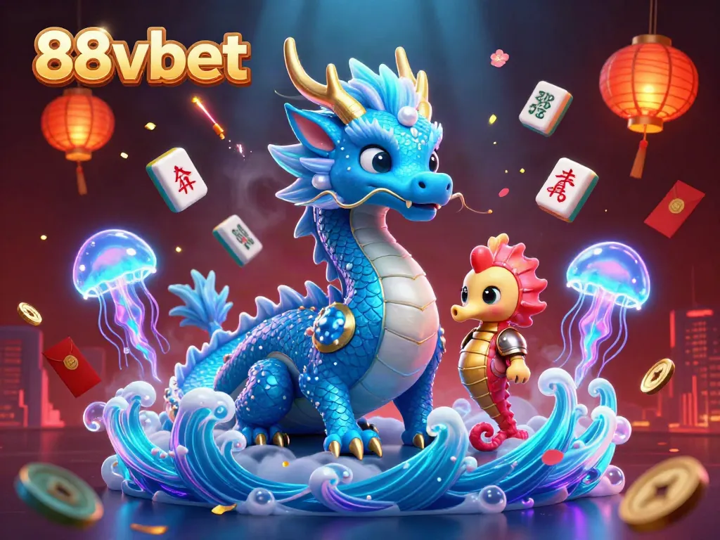 Experience the vibrant essence of 88vbet with a magical 3D casino illustration showcasing exciting elements
