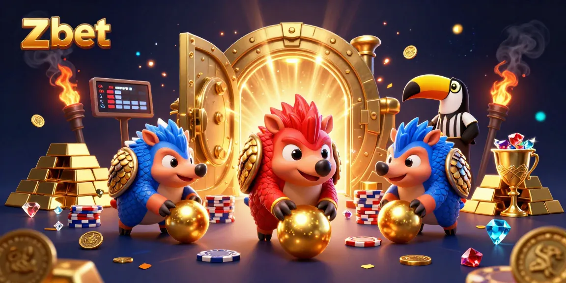 Experience thrilling zbet action with pangolins bowling over poker chips in a vibrant casino scene.