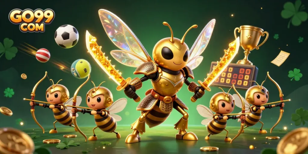 Engage in thrilling betting with dynamic sports action and festive GO99 COM branding.