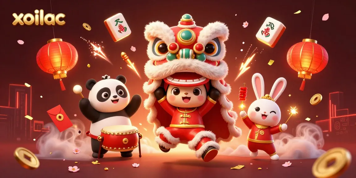 Xoilac captures the excitement of live sports betting with vibrant characters and festive elements.