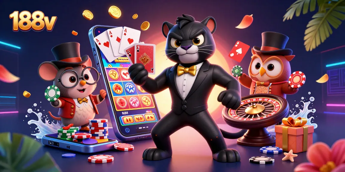 Engage in thrilling games at 188v with vibrant casino characters and exciting action.