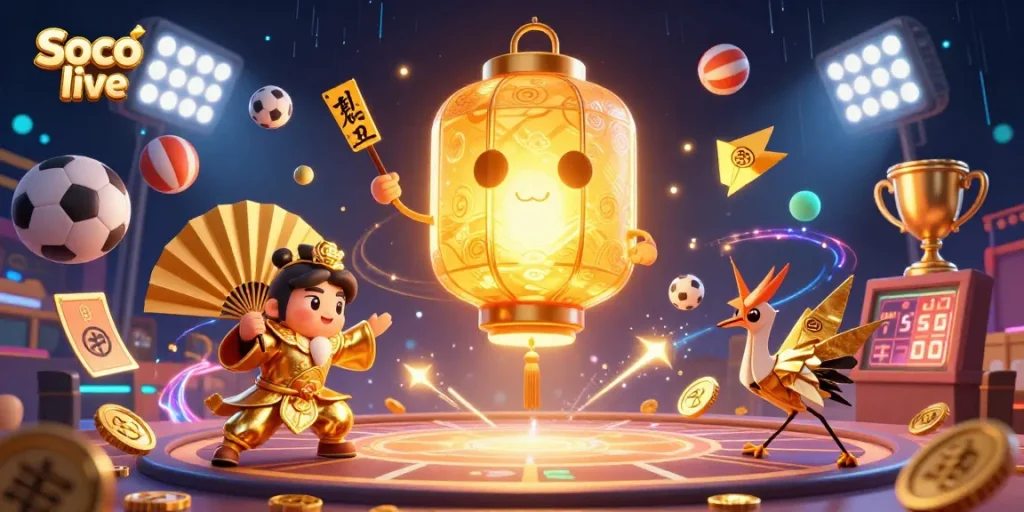 Soco live illustrates immersive sports betting excitement in a vibrant digital casino scene.